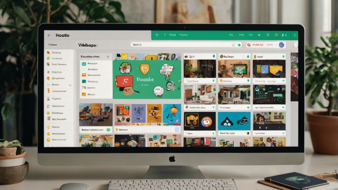 noodlemagazine Illustration of a laptop showing the Noodlemagazine website interface, with a smiling AI assistant pointing at safety icons like a shield and lock. Clean, tech-style background with privacy and trust symbols.